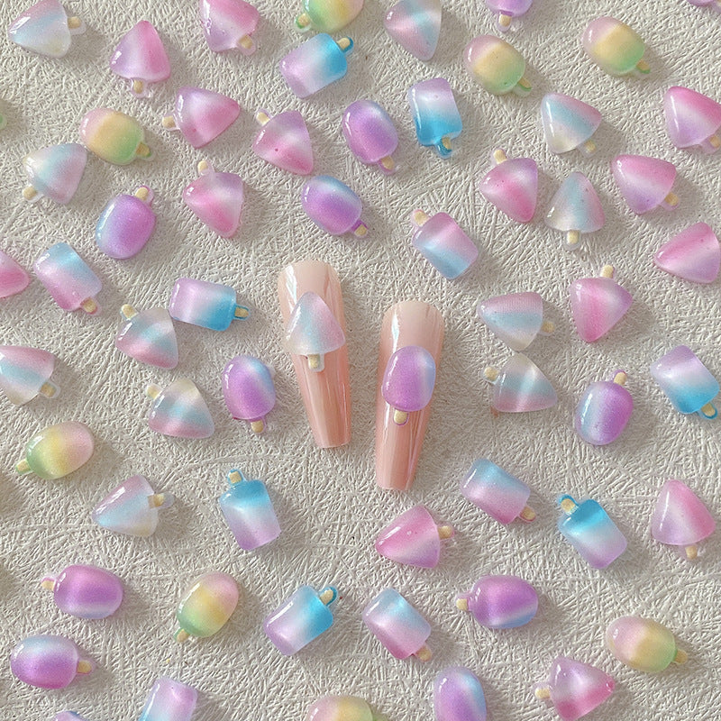 Wholesale 10PCS/Pack Gradient Ice Cream Resin Nail Stickers